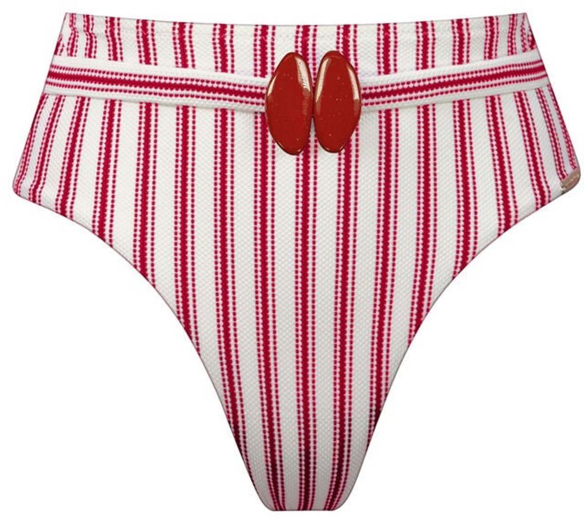 Watercult - Seaside Splash Hoog Bikini Broekje - maat 38 - Wit/Roze/Rood