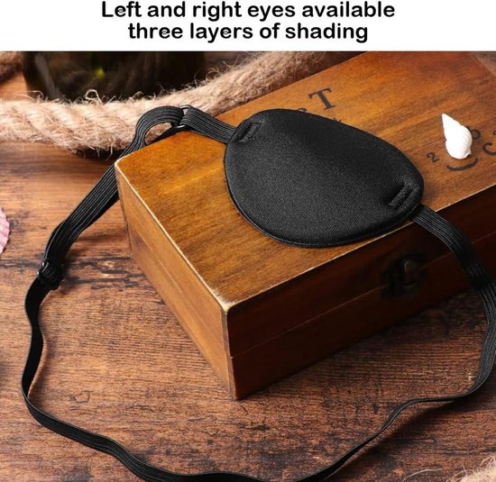 Ooglapje Medisch Gebruik - Zwart - Rechteroog - Eyepatch - Lui Oog Amblyopie Ogen Laseren Post Oog Operatie