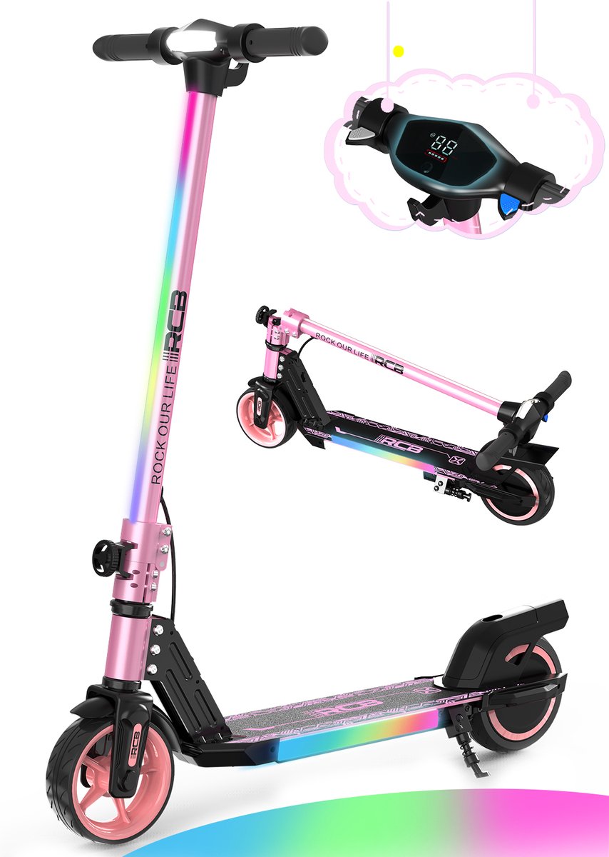 RCB Elektrische Step Kinderen - 6.5 inch- Verlichting - 130W - 5/10/15 km/u