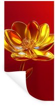 Muurstickers - Sticker Folie - Bloem - Goud - Glazen - 60x120 cm - Plakfolie - Muurstickers Kinderkamer - Zelfklevend Behang - Zelfklevend behangpapier - Stickerfolie