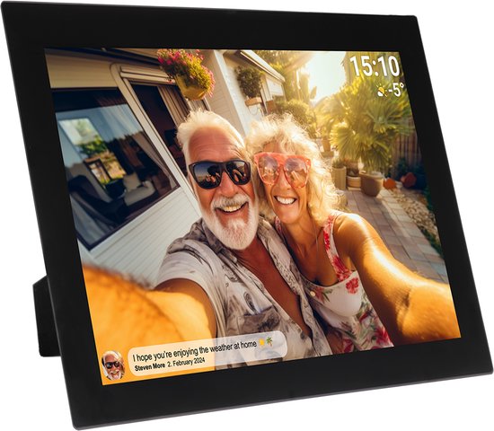 Denver Digitale Fotolijst 10.1 inch - Glas Display - HD - Frameo App - Fotokader - WiFi - 16GB - IPS Touchscreen - PFF1037B
