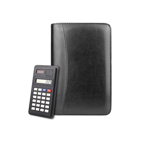 Foto: Budgetplanner pu leren a6 map envelopsysteem met rekenmachine voor geldbeheer sparen planner set zwart a6 formaat 1 stuk