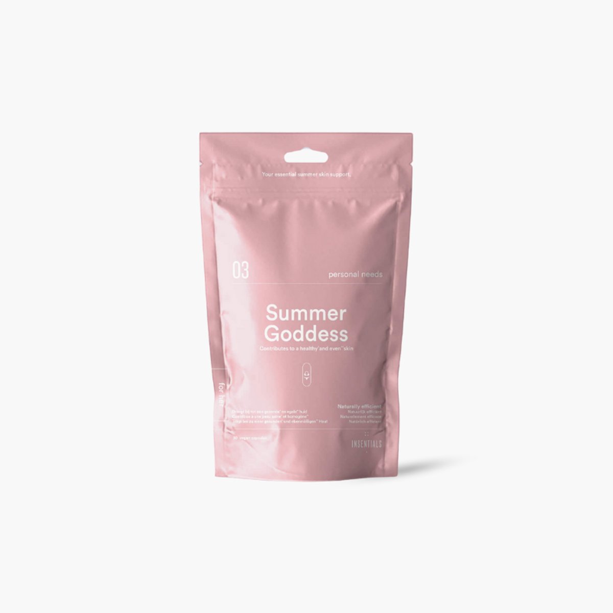 Goedkoopste Insentials - Summer Goddess - Zongebruinde teint - Bescherming tegen zonneschade - Inner sunscreen - Minder pigmentvlekken - Beta-caroteen - Astaxanthine