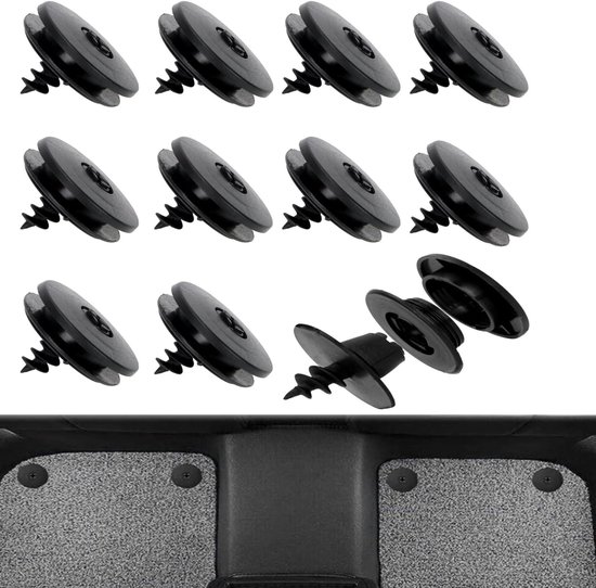 10 stuks auto vloermat clips - tapijt bevestigingsclips - universele tapijt clips - antislip auto vloermatten 35mm (zwart)