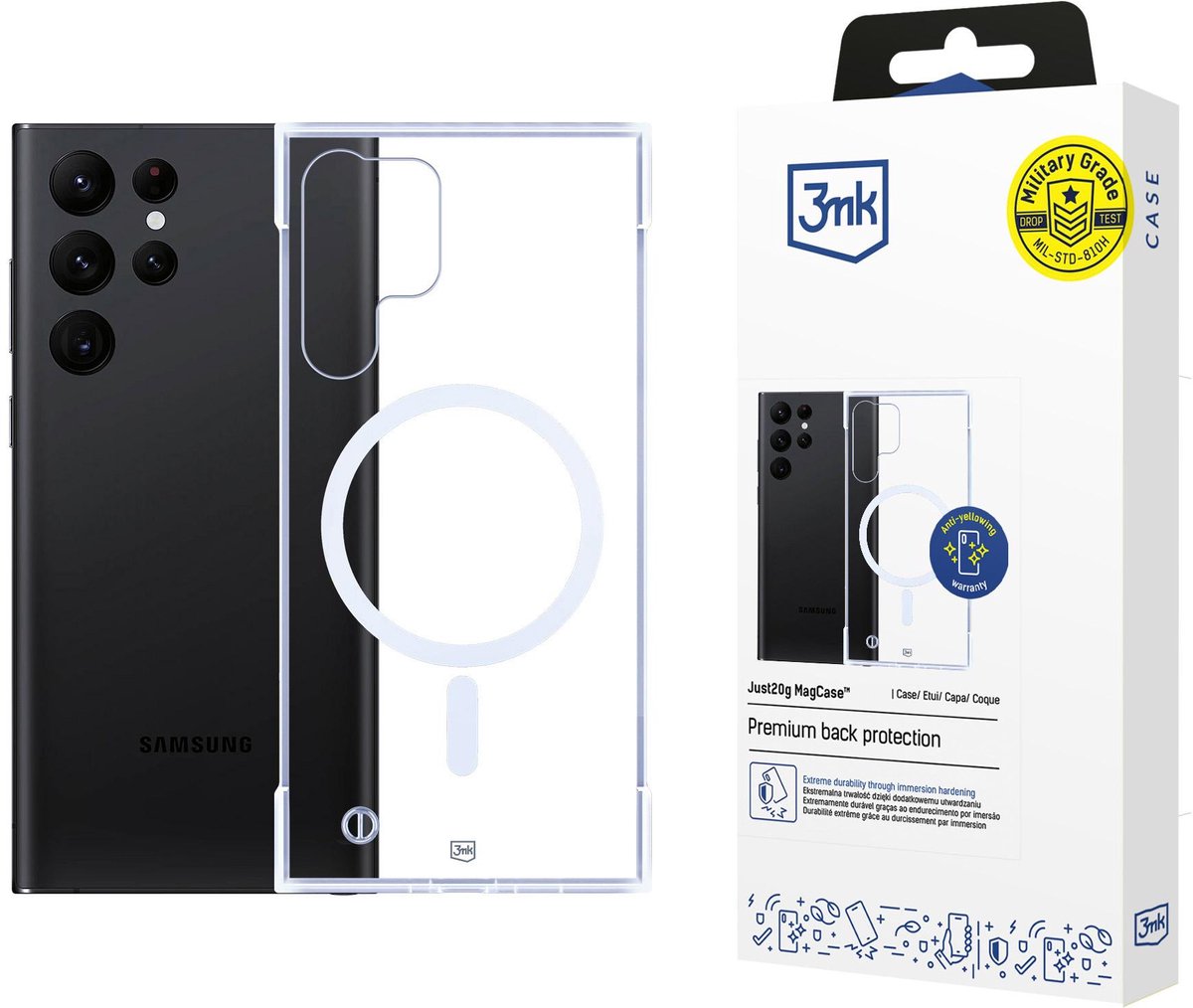 3Mk Just20G Magcase Hoesje Voor Samsung Galaxy S24 Ultra Beschermend Transparant