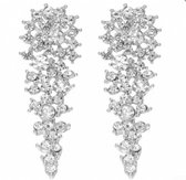 Clip oorbellen Brooklyn - Zilverkleur- strass-geen gaatje- Charme Bijoux