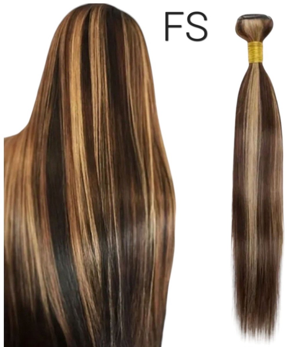 Frazimashop - Hairextention- Braziliaans Remy weave- Hair-24 inches- Haarstuks- steil- 1Stuks Bundel- 1B- Haarextenties- Human Hair-Human hair Straight mix kleur #4/27