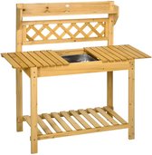 RFWR® Plantentafel Met Opbergruimte - Werktafel Voor De Tuin En Terras Houten Tuinkast 82 5 X 50 X 86 5 Cm