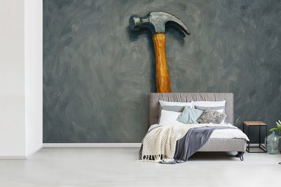 Behang - Fotobehang Hamer - Schilderij - Gereedschap - Breedte 400 cm x hoogte 240 cm