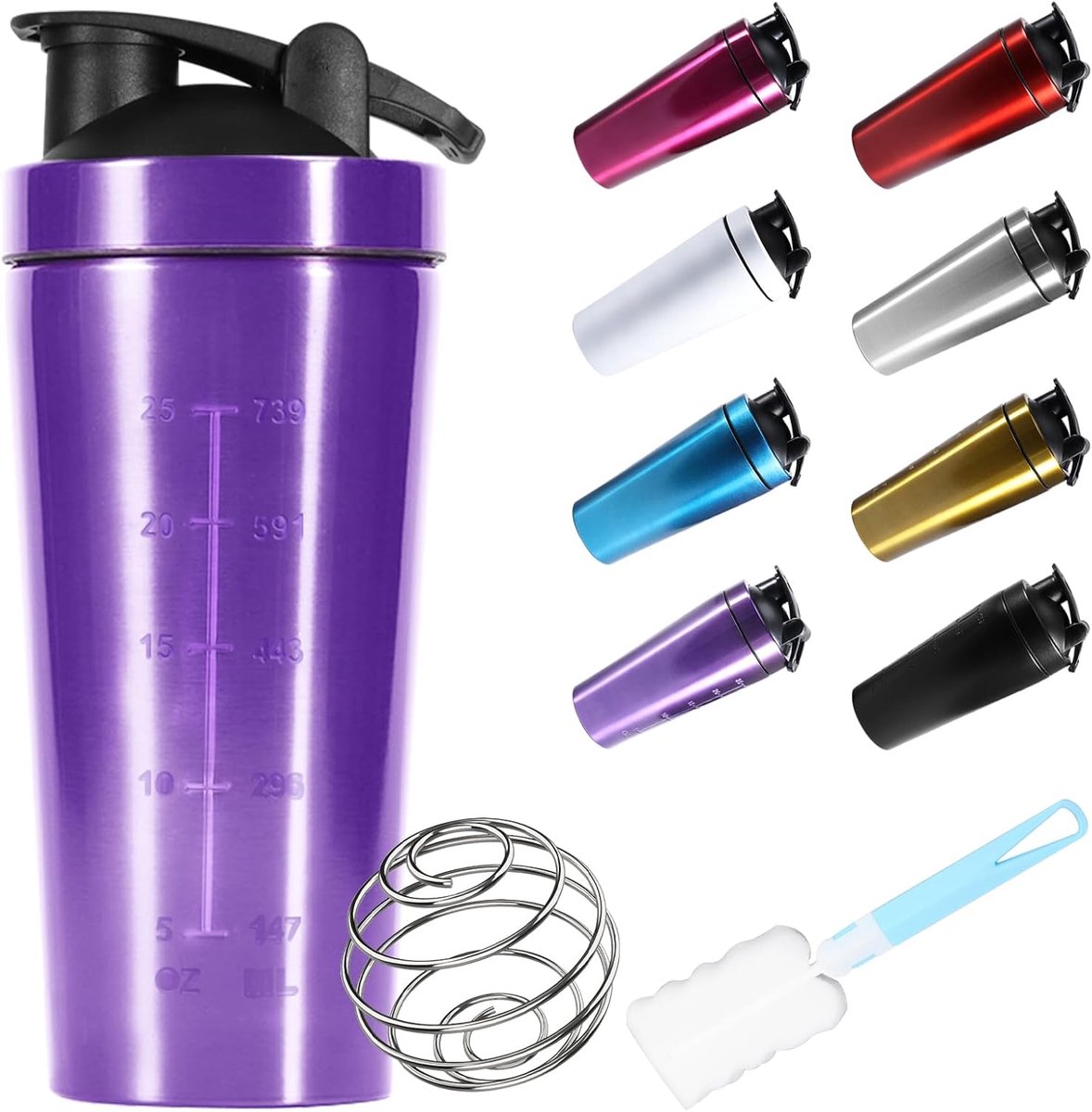 Ibenzoa® Duurzame Roestvrijstalen Shaker Fles - 960 ml met Nauwkeurige Meting