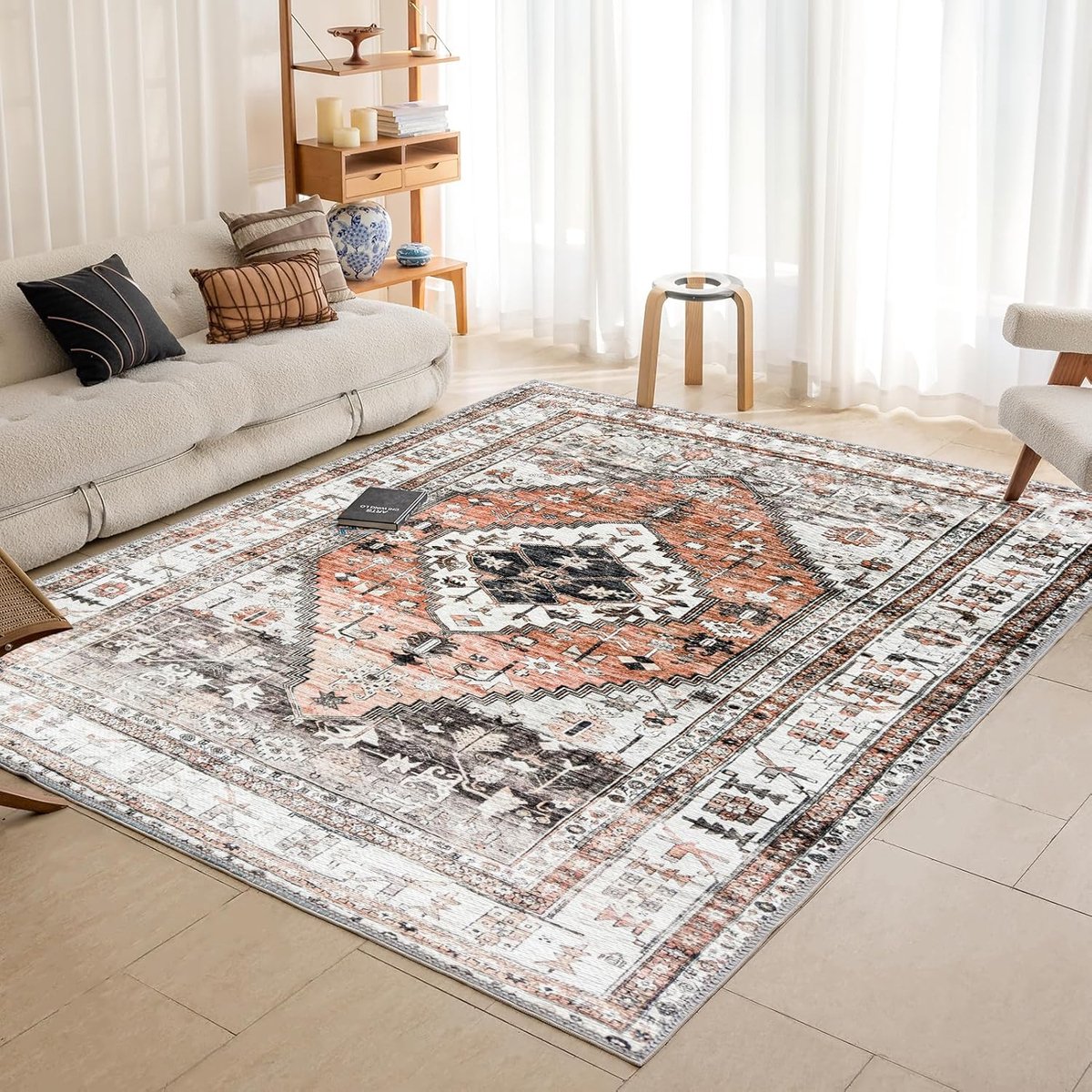 Ibenzoa® Klassiek Vintage Tapijt - Zachte Textiel voor Elke Ruimte - Wasbaar en Duurzaam