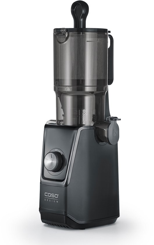CASO Juice Fit Slow Juicer – 200W – Matt Zwart – XL Vulopening Ø105 mm – 800 ml Sap- en Pomace container van Caso Design — afbeelding 2