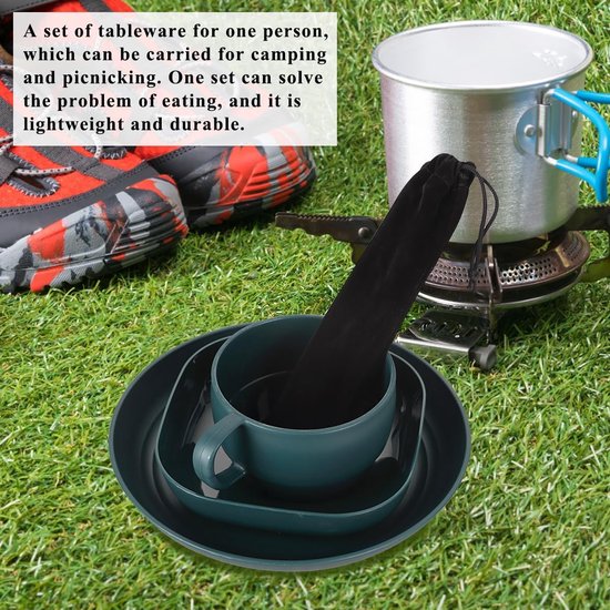 Ibenzoa® Duurzame Outdoor Eetset: Borden, Bestek en Koffiekop voor Avonturiers — afbeelding 2