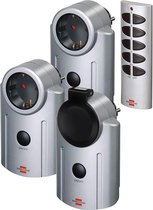 Brennenstuhl Primera-Line draadloze schakelset RC 2044 (3 stuks draadloze contactdozen set voor binnen en buiten, met 1 handzender, IP20/IP44 bescherming en hogere contactbescharmi