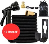 Tuinslang set compleet - 15 Meter - Tuinslang met 8 standen - Incl ophang haak en zak - Flexibel - Flexibele tuinslang - Flexibele tuinslang 15 meter