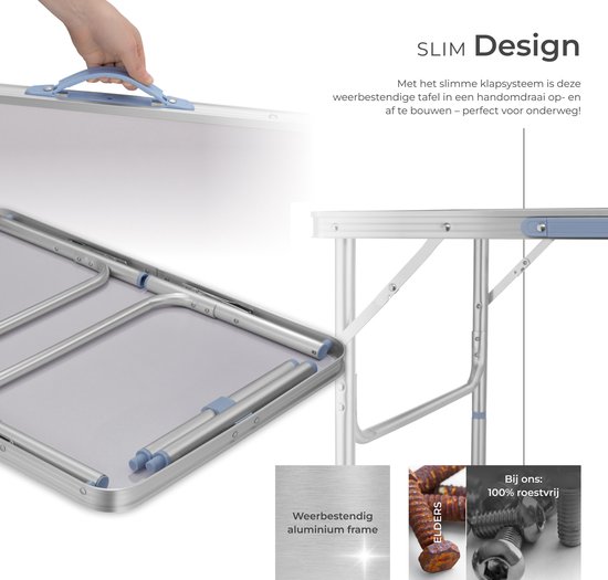 tectake® Campingtafel opvouwbaar - Draagbare kampeertafel - Vouwtafel buiten - Inklapbare tafel - Weerbestendig - Div. afmetingen 75x55x68cm - Grijs van Merkloos — afbeelding 3