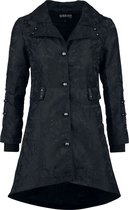 Gothicana zwarte mantel met korset en studs-kraag - Dames - L