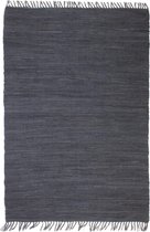 vidaXL Vloerkleed Chindi handgeweven 120x170 cm katoen antraciet