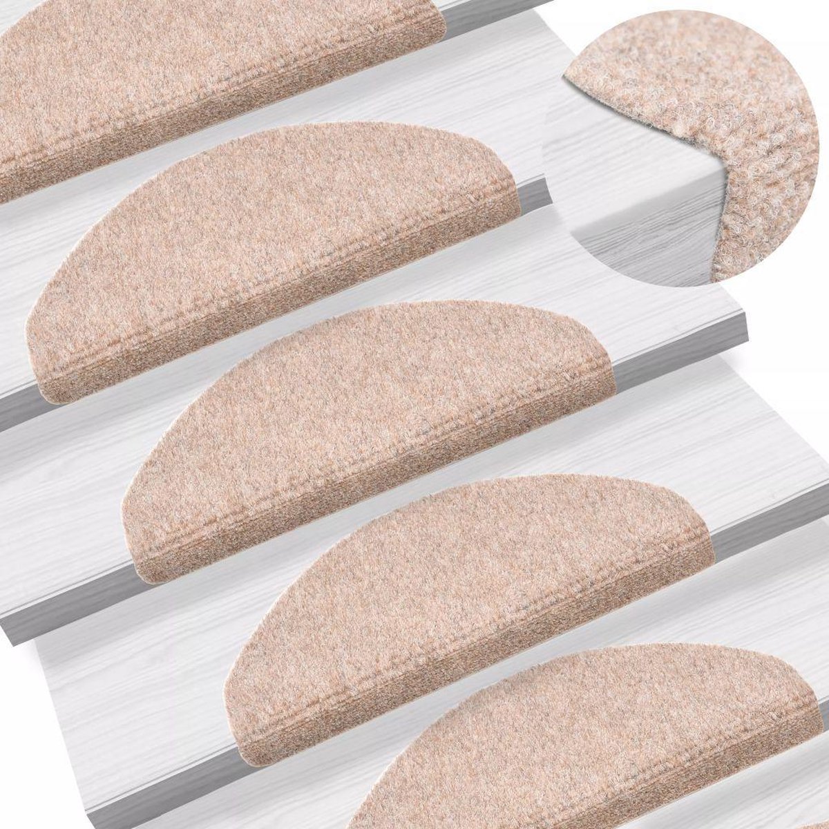 vidaXL 15x Trapmat Bruin Trapmatten Traptapijt Mat Tapijt Trapbeschermer Matje | Leen Bakker