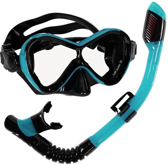 Atlantis Abaco Combo - Snorkelset - Duikbril - Snorkel - Kinderen - Zwart/Turquoise