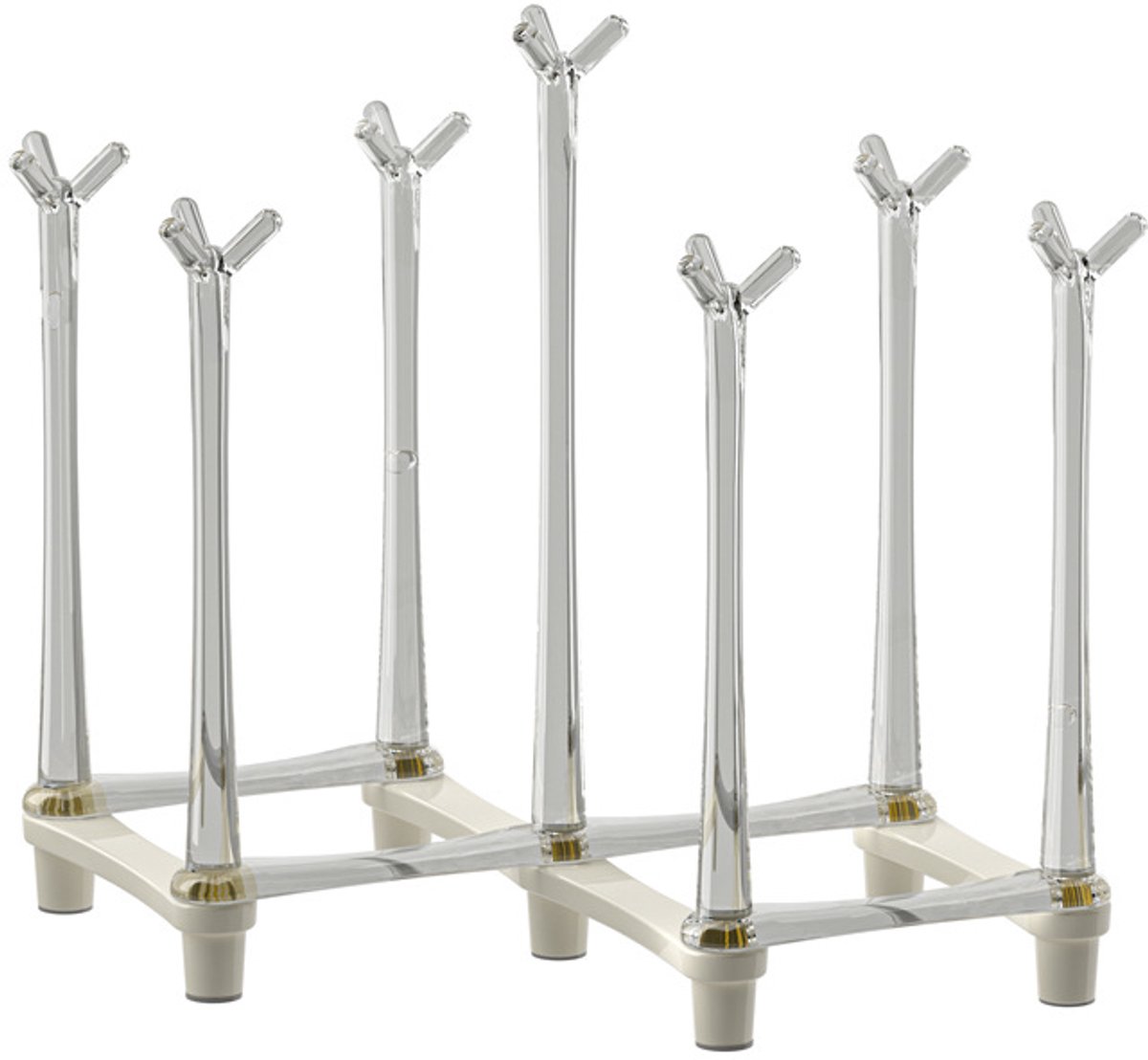 Bekerhouder - Mokkenrek - Opbergrek voor kopjes - Droogrek voor flessen - Koffiekopjeshanger - Opbergrek voor Beker - Uitschuifbaar (19.8*16.8 CM) - Met antislipbodem - Kunststof - Voor waterflessen, mokken en kopjes