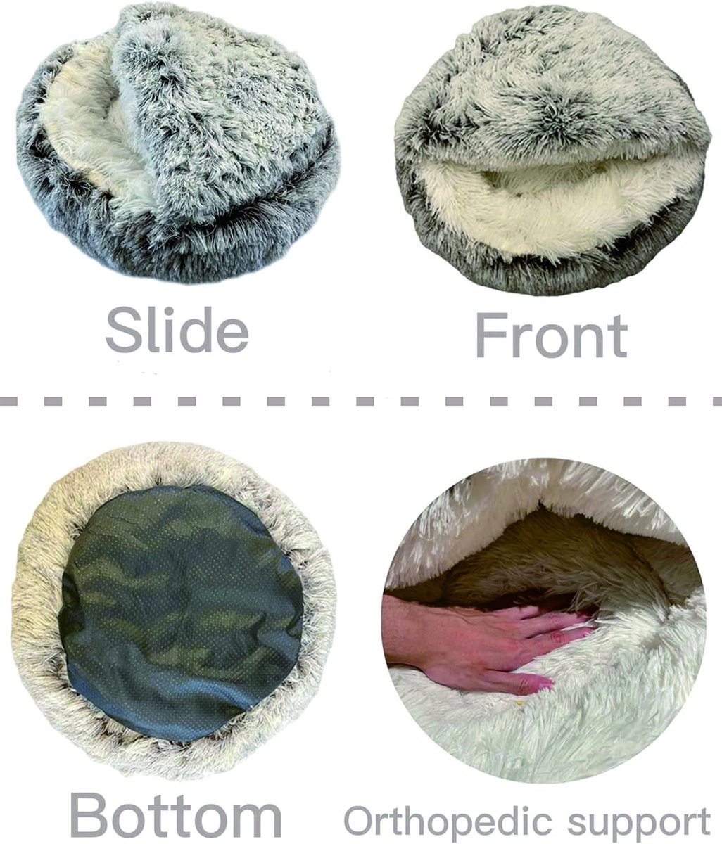 Cave hondenmand 50cm - kalmerend en angstverlichtend - voor kleine honden/katten - donut - Roze – foto 5