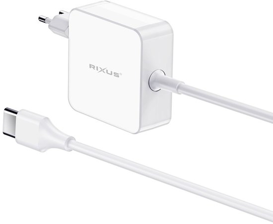 Rixus 96W Fast Power Adapter With Charging Cable USB-C White