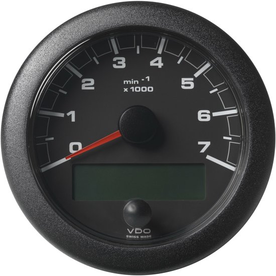 Tachymètre VDO OCL 7 000 tr/min 85 mm Zwart