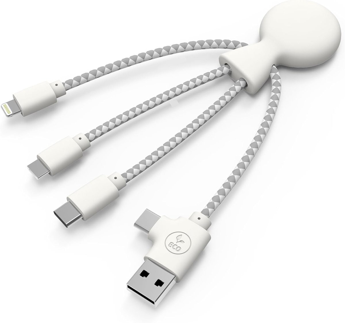 4-in-1 Octopus Multi USB-kabel - Universele Oplader van Gerecycled Kunststof voor Smartphones