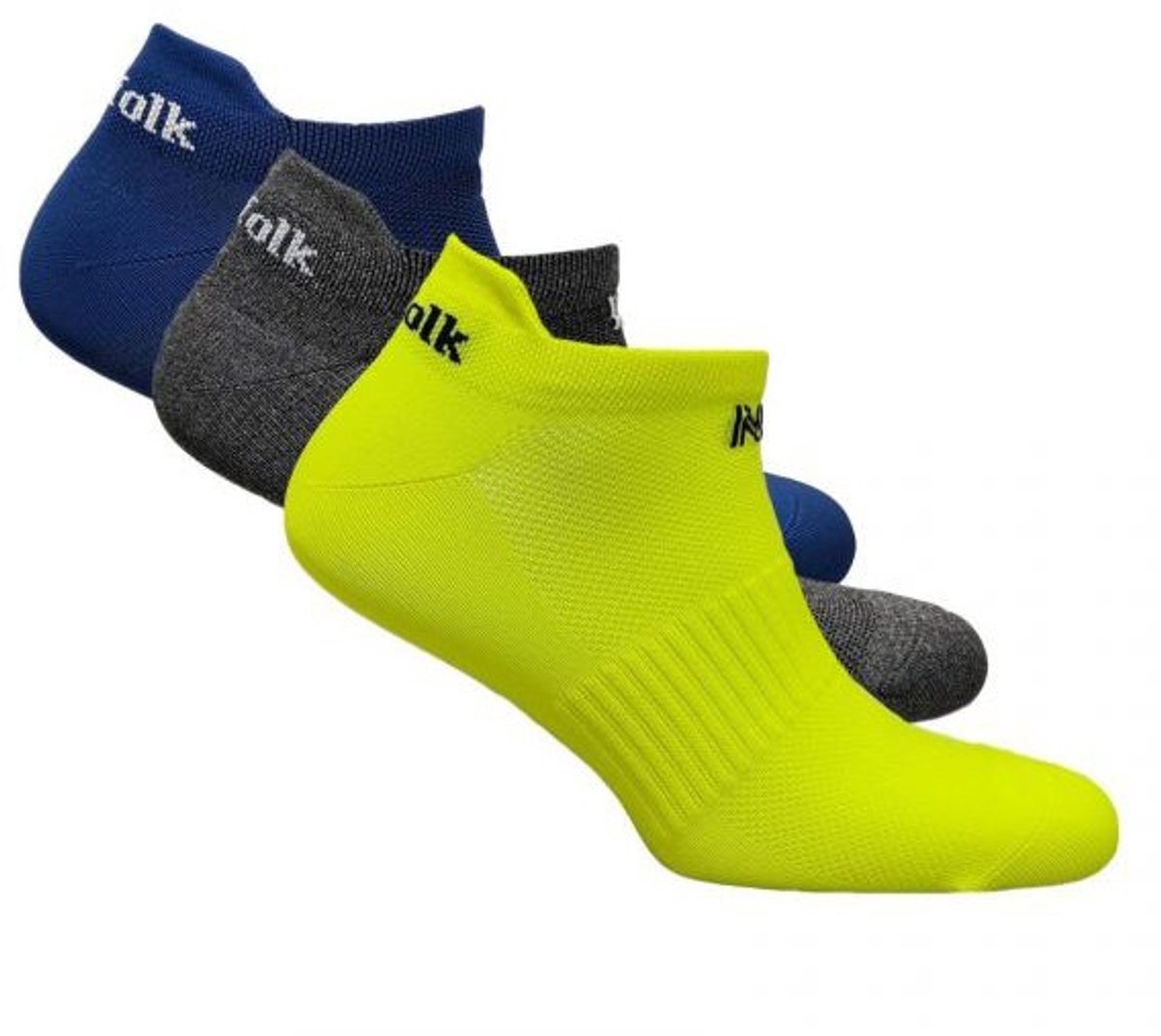 Norfolk - 3 paar - Ultra Light Low cut Sportsokken - Enkelsokken Heren - Sneakersokken - Blauw / Geel / Grijs - 43-46 - Izzy