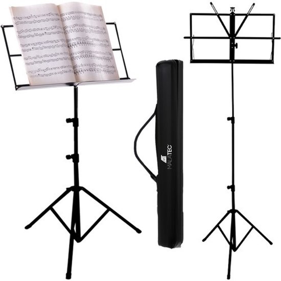 Pupitre Partition 178 Cm Réglable - Support Pliable Avec Sac Transport - Pour Guitare, Ukulélé, Violon - Acier, Noir
