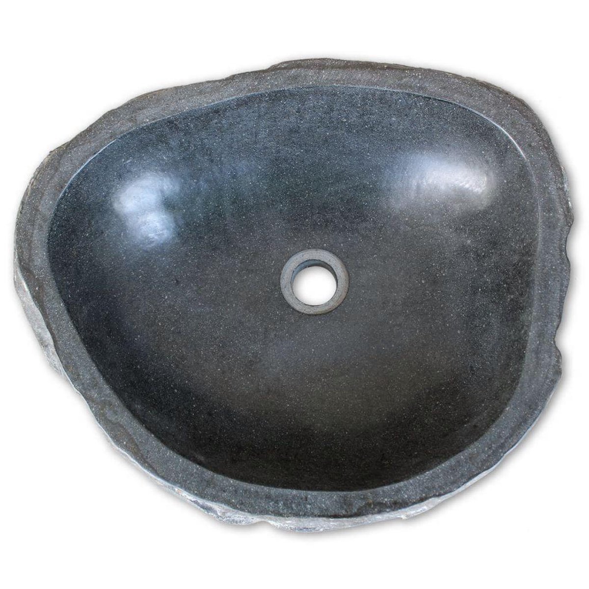 vidaXL Wastafel Ovaal 30-37 cm Riviersteen Badkamer Wasbak Was Bak Gootsteen