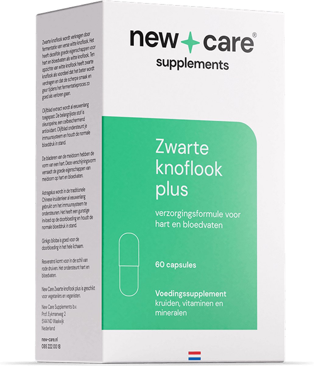 Goedkoopste New Care Zwarte knoflook plus - Hart & bloedvaten - 60 capsules - vegan