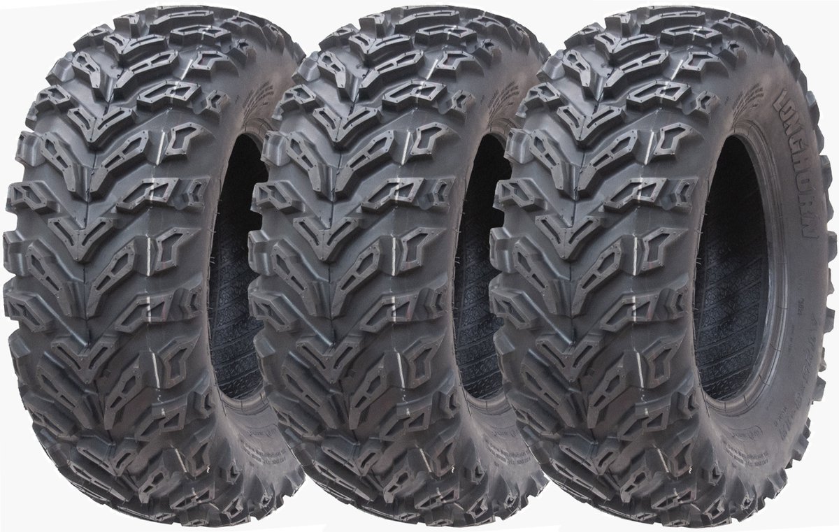 25x8.00-12 Quad-banden voor terreinvoertuigen, 6-laags, Wanda P3103, met E-keur, goedgekeurd voor de openbare weg (set van 3)