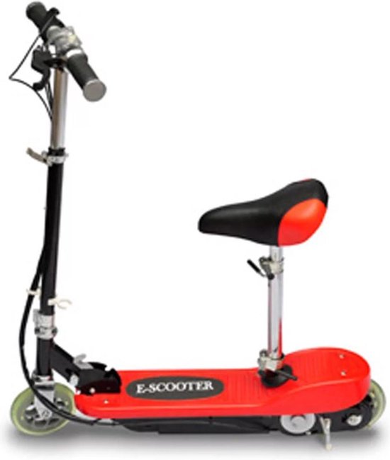 Elektrische step met zitje 120W, 12 km/u, inklapbaar frame, geschikt voor kinderen vanaf 6 jaar, 50 kg draagvermogen, rood
