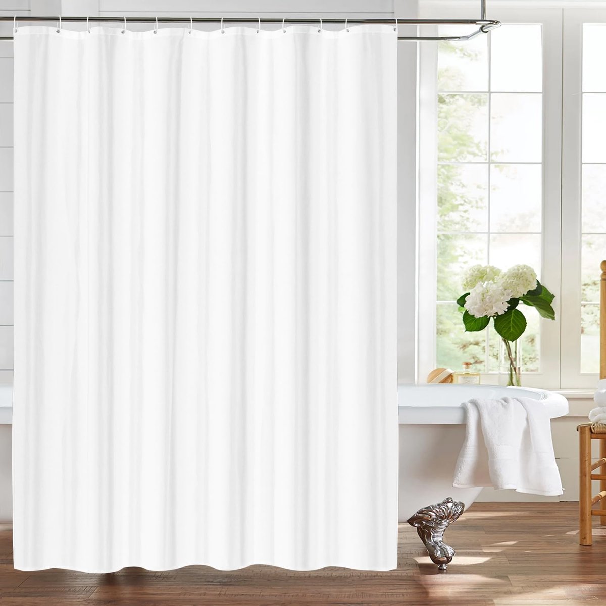 Ibenzoa® Waterbestendig Schimmelwerend Douchegordijn van Hoogwaardig Polyester met 12 Haken voor Badkamer