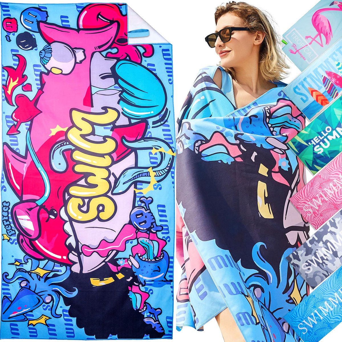 Ibenzoa® Extra Grote Zandafstotende Microvezel Strandhanddoek met Sneldrogende Eigenschappen voor Diverse Activiteiten