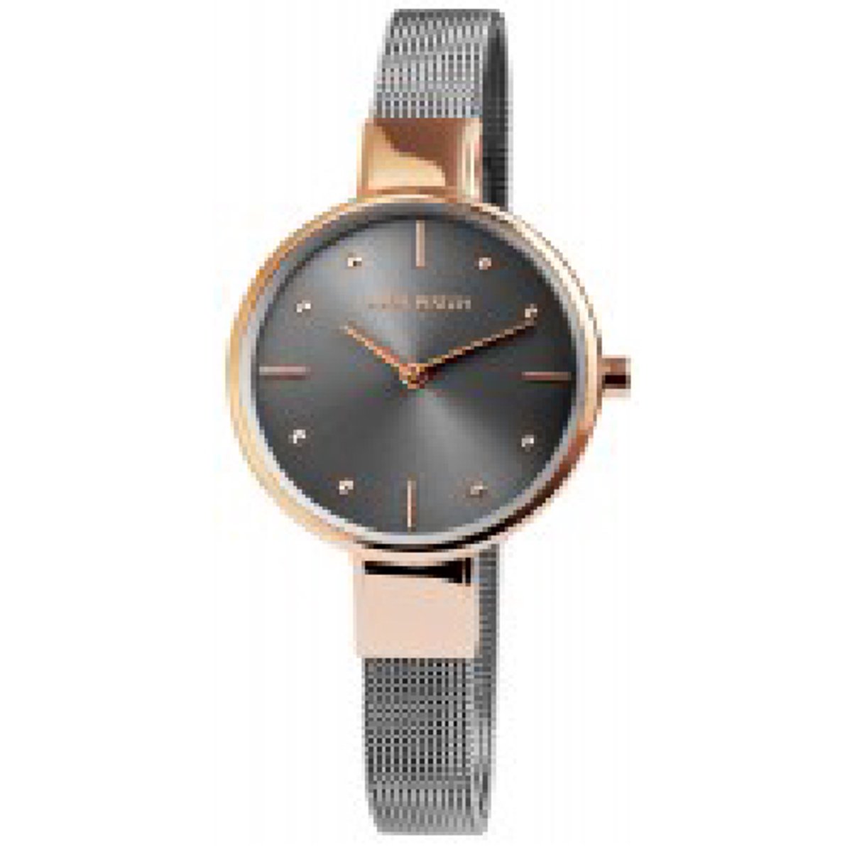 Just -model jw10009-002-Dameshorloge-rosekleurig-zilverkleurig-Milanese band-verstelbaar-3 atm waterdicht-diameter 30 mm
