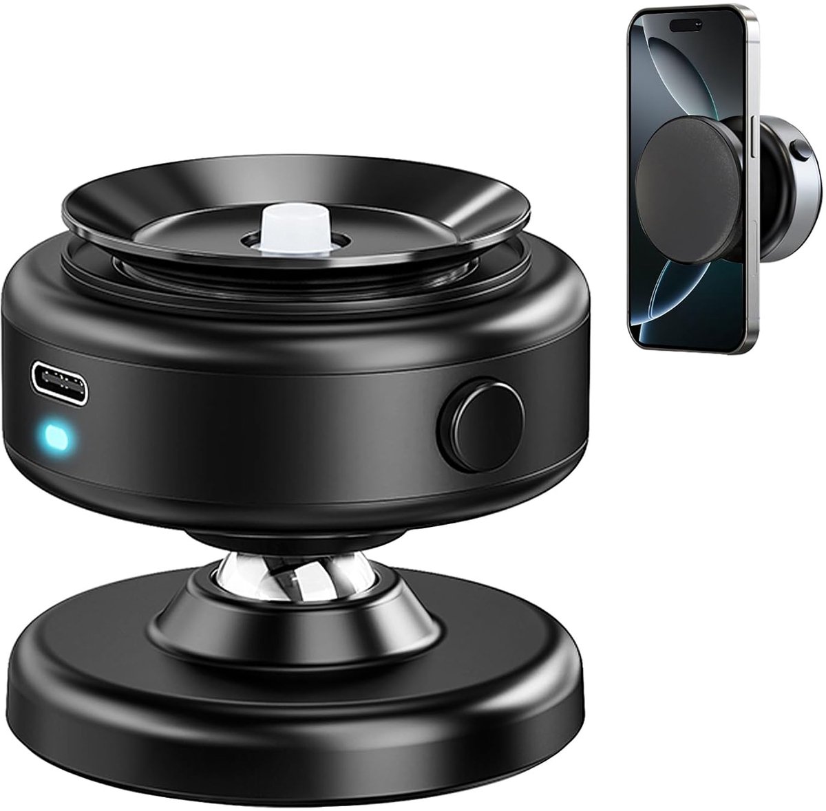 Telefoonhouders Auto - Compatibel met iPhone & Android - Magnetisch - Zuignap - Verstelbare - Telefoonhouder Auto - Vacuüm Magnetische Telefoonhouder – Ook Geschikt voor Gym, Sportschool - Keuken, Reizen & Bureau – Magneet - Zwart