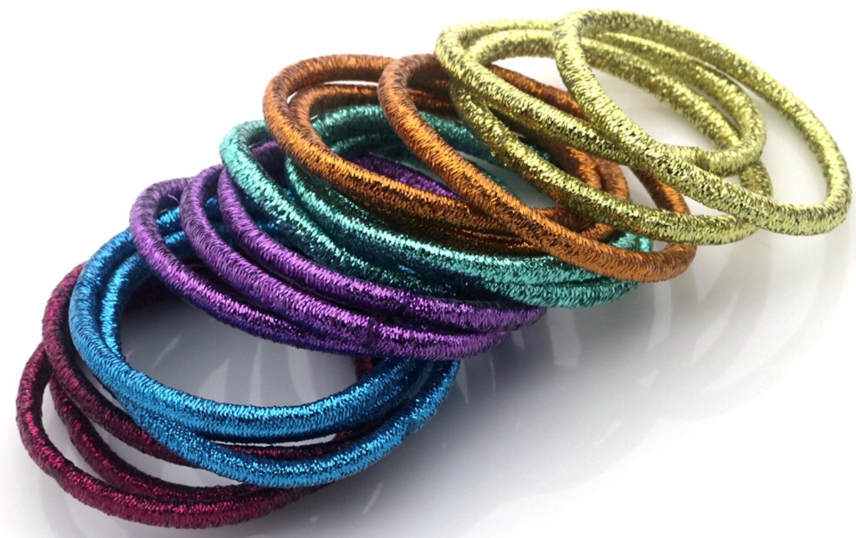 Elastiekjes Set 18 stuks - Gekleurde Haar Elastieken - elastisch - haarelastiekjes - Multi color