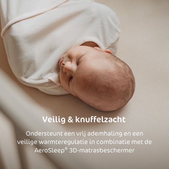 AeroSleep® hoeslaken - voor babybed, ledikant & wieg - 120 x 60 cm - Almond