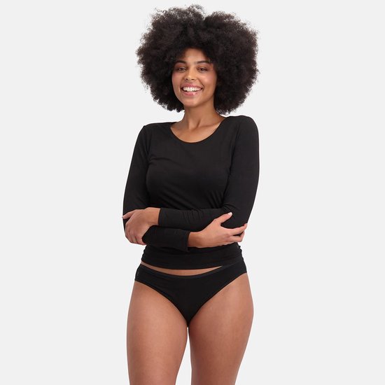 Bamboo Basics Zwarte Taille Slips Julia - 3-pack - Maat L - Bamboe Ondergoed Dames - Bamboe Slips Dames