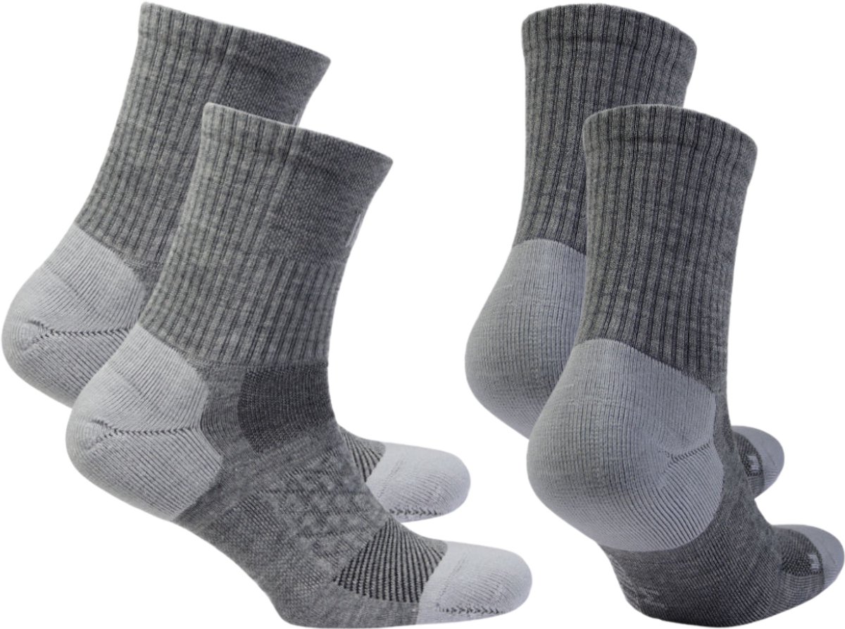 Norfolk Merino Wol en Coolmax Wandelsokken 2 Paar Anti-blaar 39-42 – Ibex Grijs
