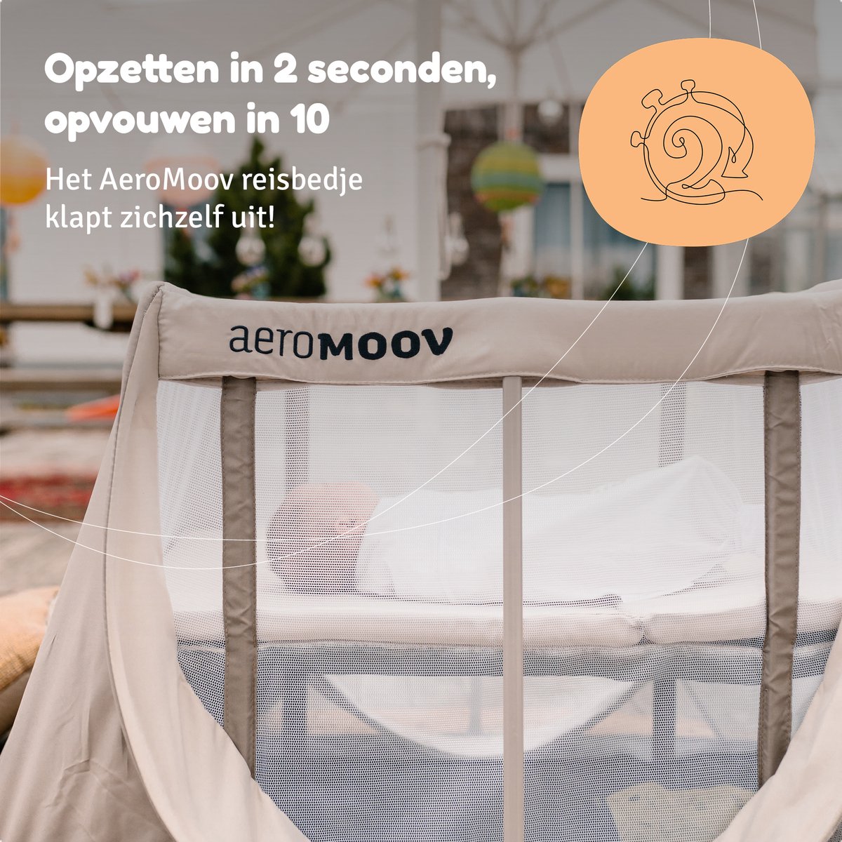 AeroMoov Campingbedje - In 2s opgezet, licht en met matras thumbnail 3