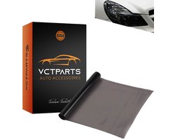 VCTparts® Koplamp en Achterlicht Folie Wrap Donker Zwart (30 x 60 cm) – Smoke Tint Vinyl