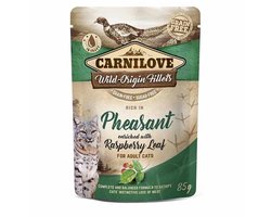 Carnilove Pouch Fazant - Hypoallergene Kattenvoeding met Frambozenblad - 24x85gr