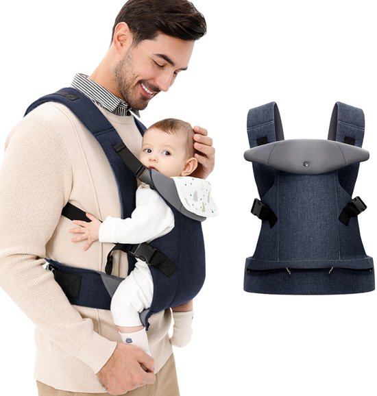 Deryan Ergonomische Draagzak - Luxe Buikdrager 4-in-1 Zwart