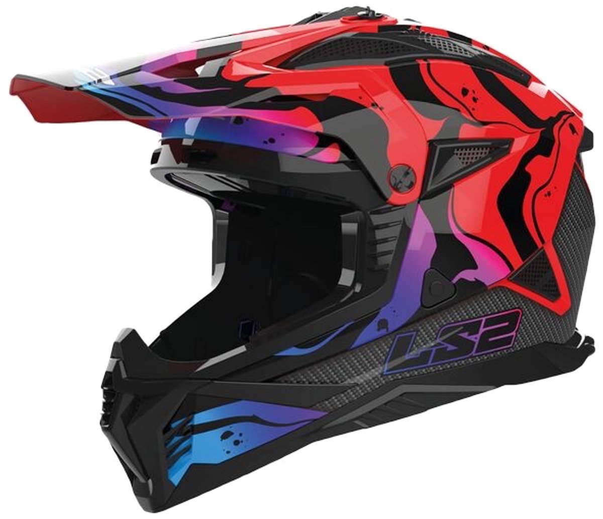 LS2 Helm Fast II Wash MX708 zwart / rood maat XXL