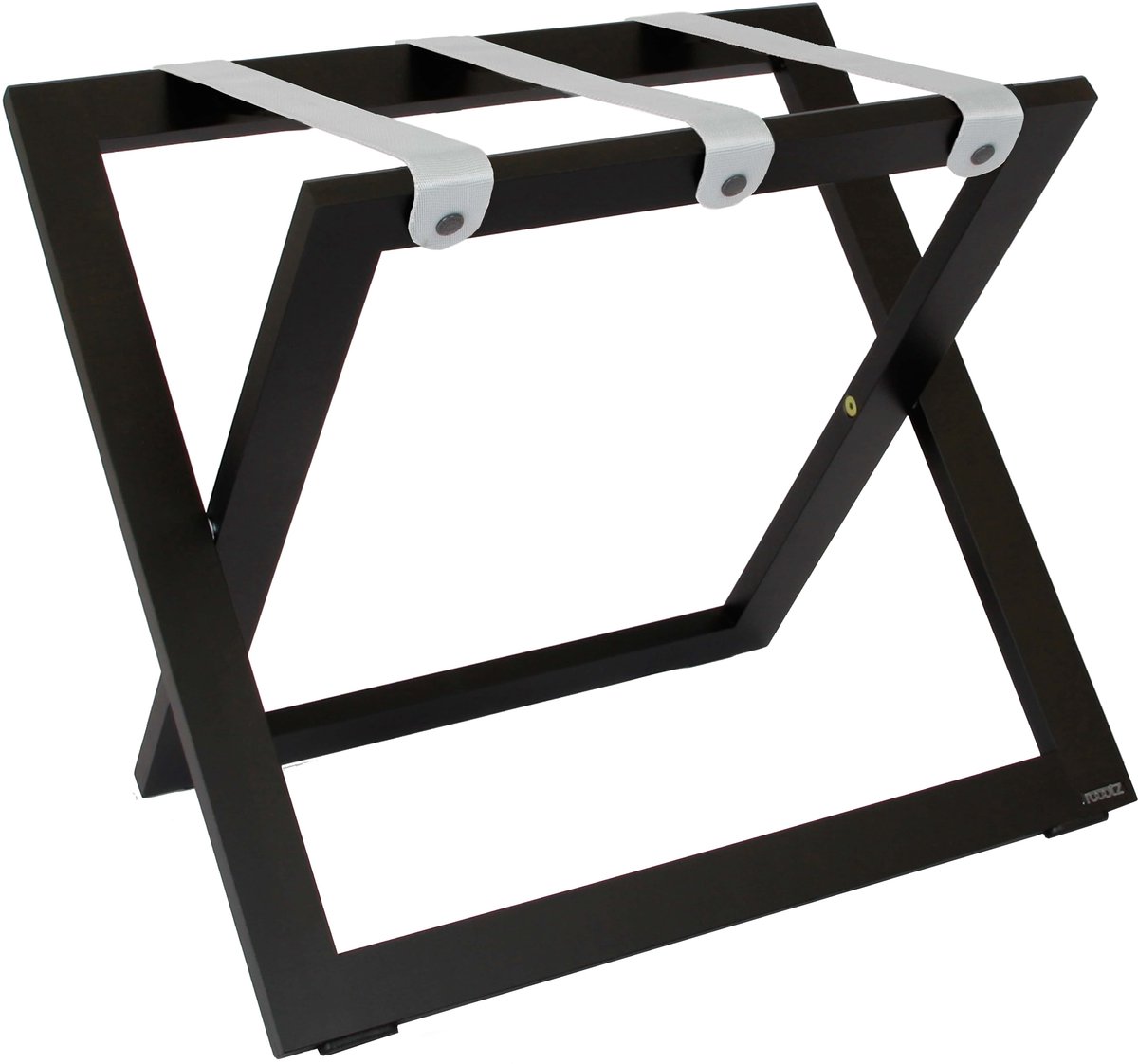 Kofferrek Roootz Compact | Zwart beukenhout met Grijze Nylon banden | Inklapbaar | Compact