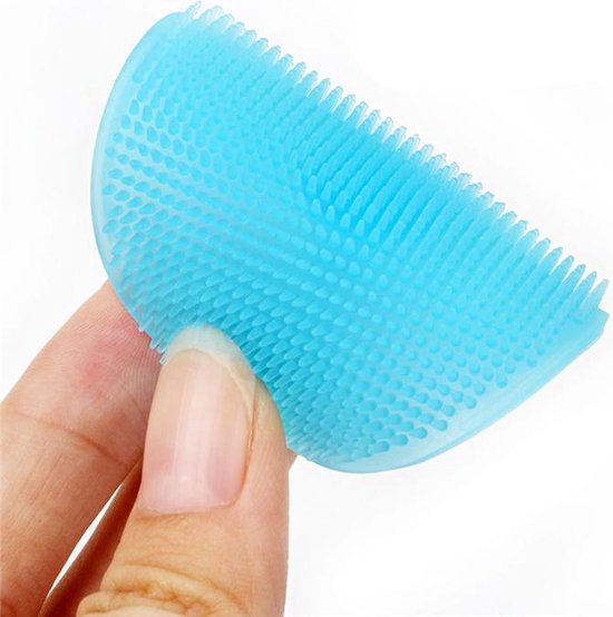 Scoby - Massageborstel - Babydoucheborstel - Siliconen Borstel - Baby Massage Brush - Compact - Blauw van Merkloos — afbeelding 2